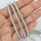 10k White Gold Iced Chain 4mm Diamond Cut Necklace 20" 22" 24" 10Kt