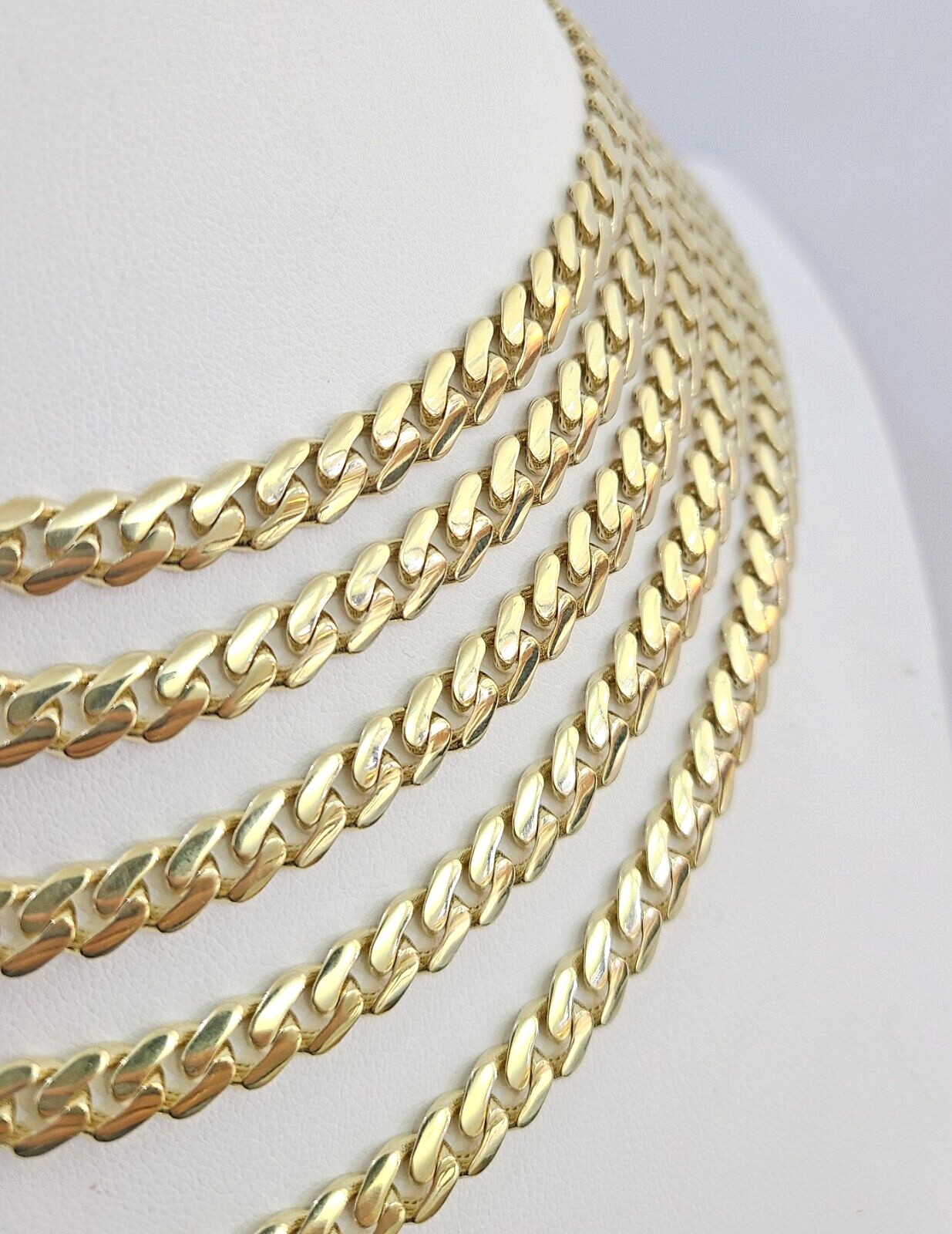 Real 10k Royal Monaco Chain 7mm 16-24 inches Necklace Yellow Gold Box Clasp