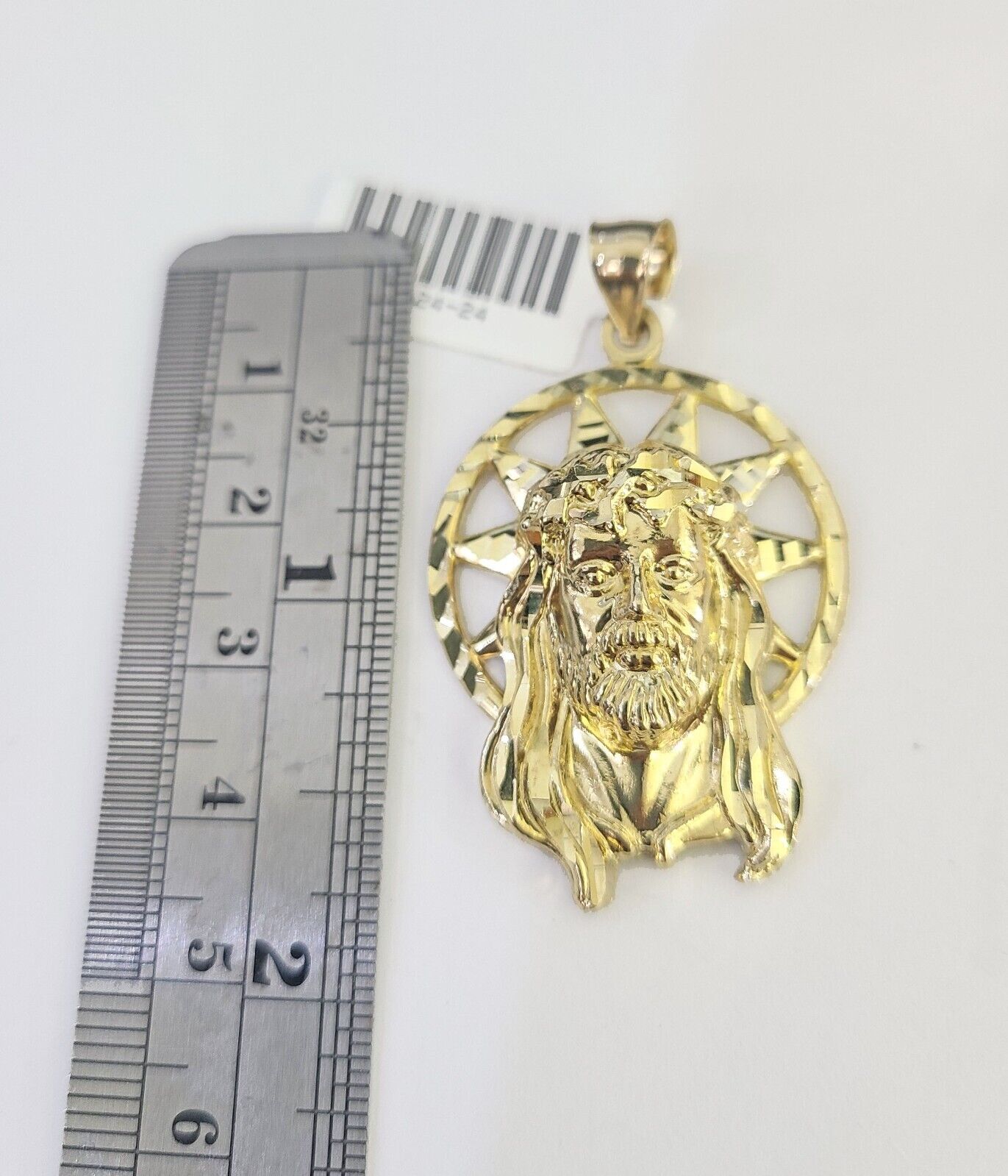 10k Solid Rope Chain Jesus Head Charm Set 4mm 18"-30" Necklace Gold Pendant