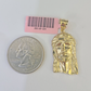 Real 14K Yellow Gold Jesus Head Pendant Charm Genuine 1.25"