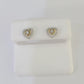 14k White Yellow Gold Heart Earrings Diamond screw-back Women Men Studs Natural