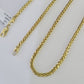 10K Gold Palm Chain 2.5mm 18" 20" 22" 24" 26" 28" Yellow Gold Real Men Women