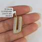 10k Yellow Gold Diamond U Charm Pendant Initial Alphabet Letter Real Genuine