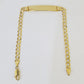 10k Yellow Gold Cuban Link ID Bracelet 8" 6mm Lobster Clasp Real 10Kt