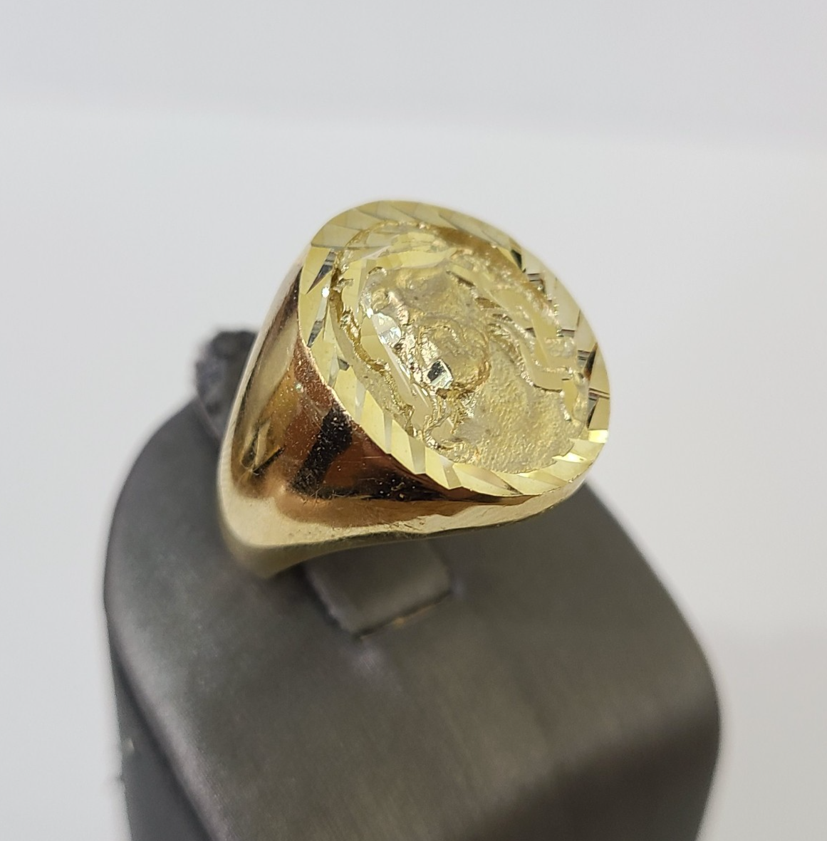 10k Jesus Head Ring Yellow Gold Men Real Genuine