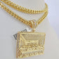 10K Franco Chain Last Supper Pendant Charm Necklace 20"-26" 5mm Gold SET Yellow