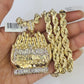 Real 10k Rope Chain Last Supper Charm Set 8mm 20"-30" Inch Necklace Yellow Gold