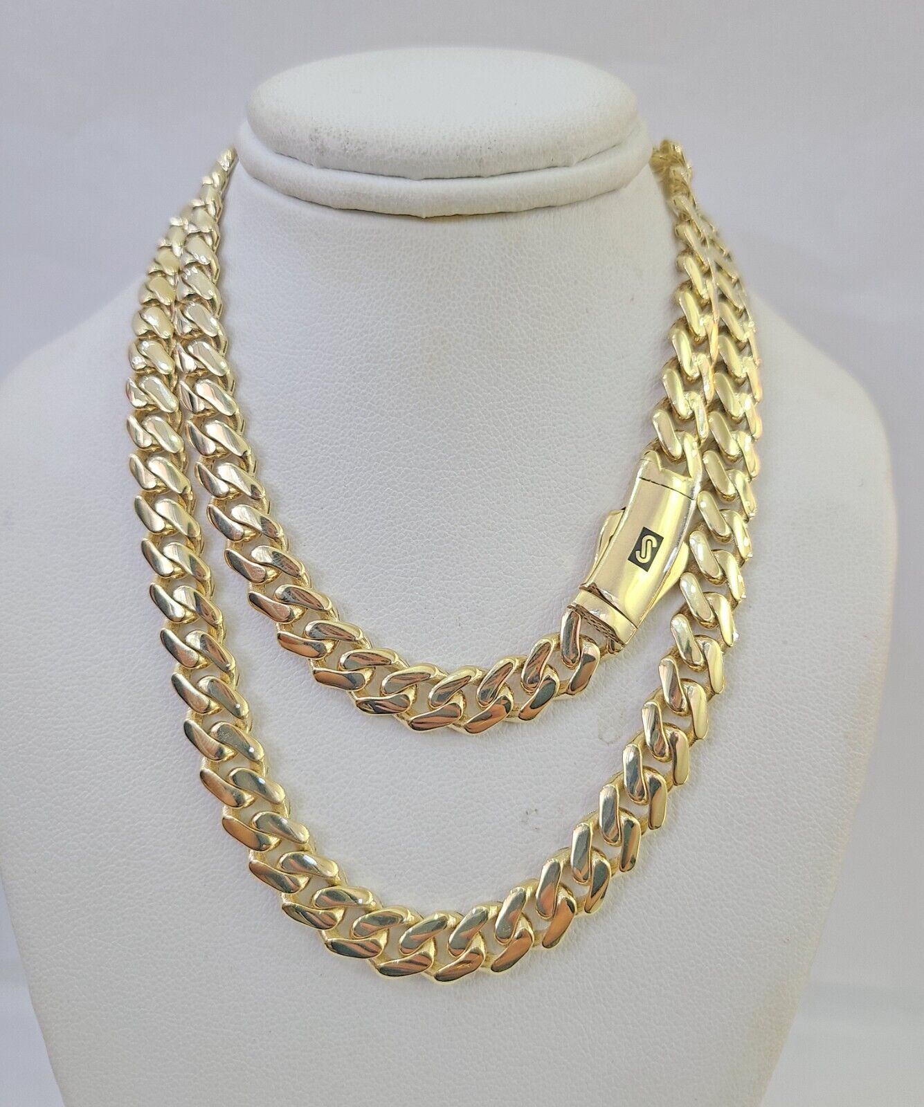 Real 10K Royal Monaco Chain Box Clasp 7mm Gold Necklace 10Kt 24" Genuine