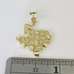 10k Texas Map Charm Nugget Pendant Yellow Gold Real Gold State Map 1"