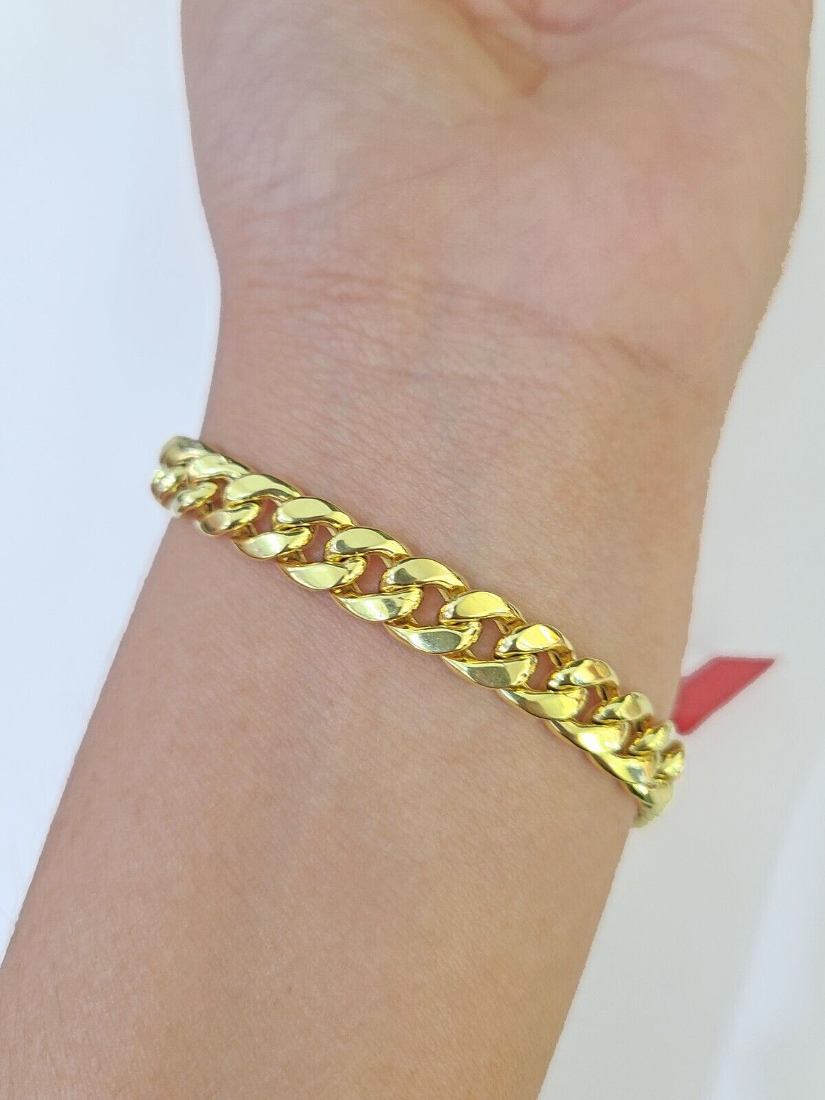 Real 10k Gold Miami Cuban link Bracelet 8mm 8" 9" REAL 10kt Yellow Gold