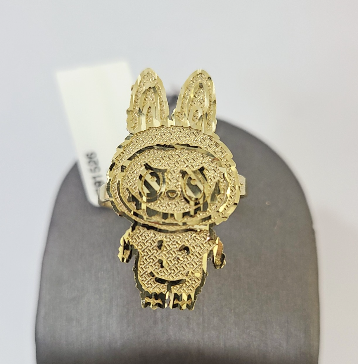 10k Cartoon Monster Ring Yellow Gold Men Women Real Genuine