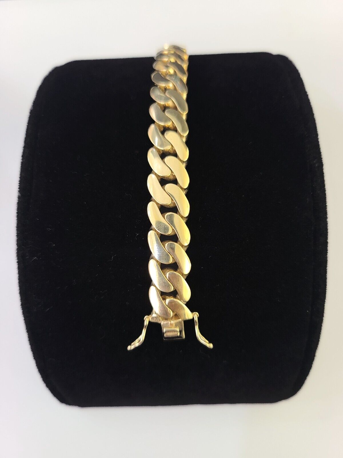 Real 10K Royal Monaco Bracelet Yellow Gold 8" Box Clasp 9mm Genuine