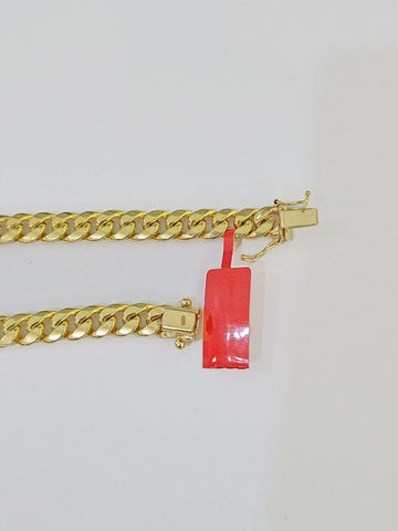 10k Yellow Gold 8mm Miami Cuban Link Chain Necklace 20-28 Inches Real