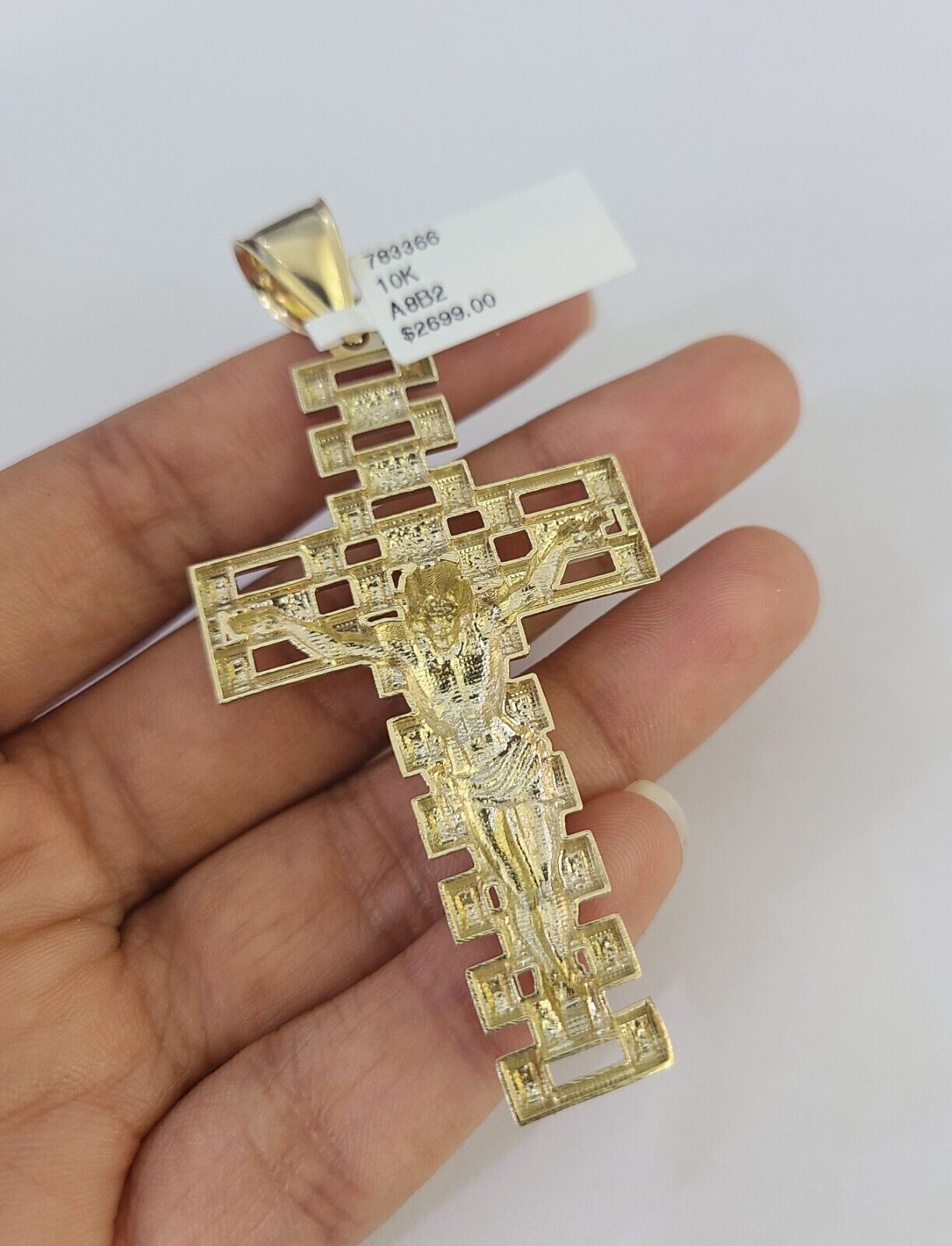 Real 10k Rope Chain Jesus Cross Charm Set 7mm 20"-28" Inch Necklace Yellow Gold