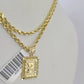 10k Gold Initial P Charm Rope Chain 16"-26" 2.5mm SET Necklace Alphabet Pendant