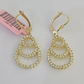 14k Chandelier Dangle Earrings Yellow Gold Push Back Real Women Genuine 14Kt