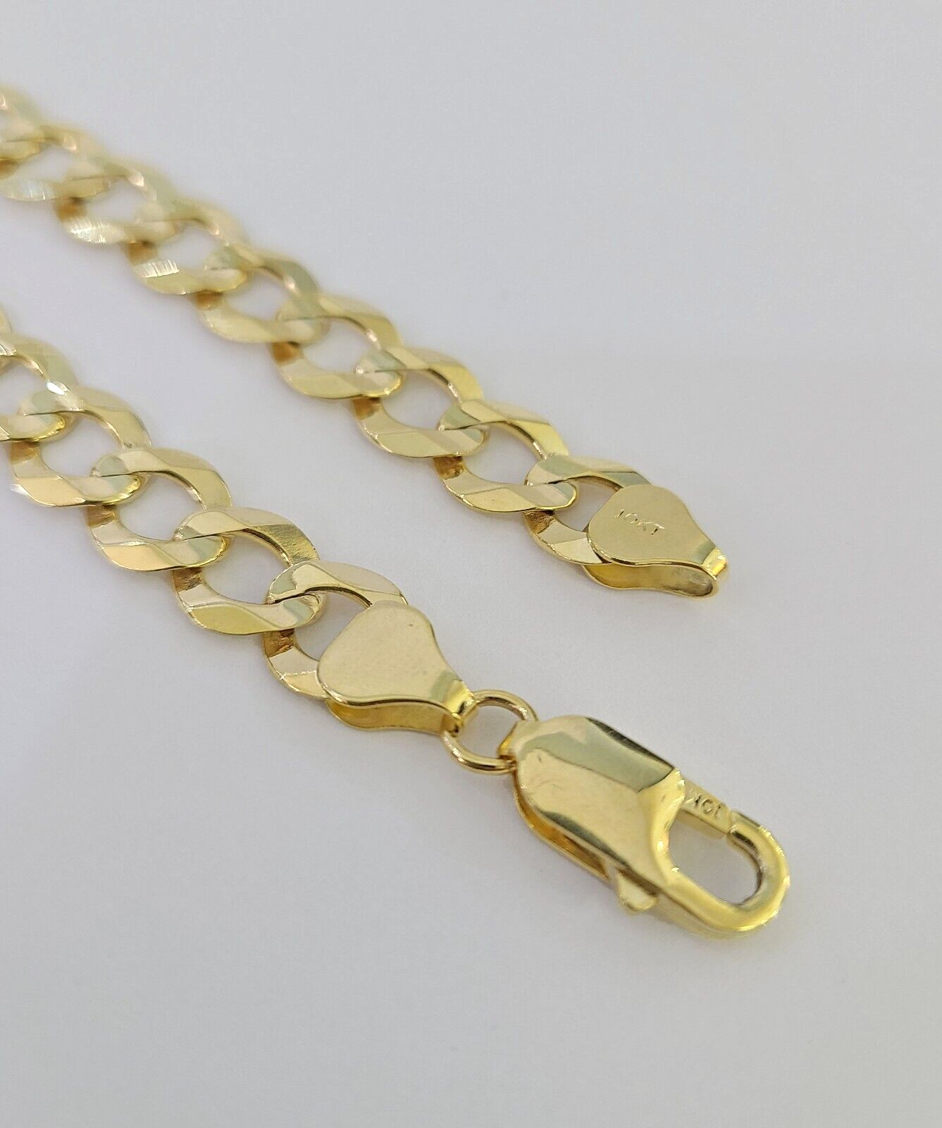 10k Solid Cuban Curb Link Bracelet Gold 8mm 8 Inches Real Yellow Gold