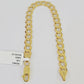 10k Solid Cuban Curb Link Bracelet Gold 7mm 7 Inches Women Real Yellow Gold