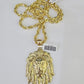 Real 10k Solid Rope Chain Lion Charm Set 6mm 20"-30" Inch Necklace Yellow Gold