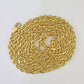 18k Real Solid Rope Chain Yellow Gold 3mm 18" Inch Genuine 18kt Necklace