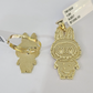 10k Cartoon Monster Ring Charm Pendant Yellow Gold Women Men Real Genuine
