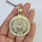 10k Gold Byzantine Necklace Mayan Calendar Charm 18-26 inches 3mm SET Chain