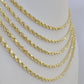 14k Real Rope Chain Necklace 4mm 18"-26" Inch Yellow Gold Men Women Genuine