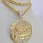 10K Franco Chain Last Supper Pendant Charm Necklace 20"-26" 5mm Gold SET Yellow