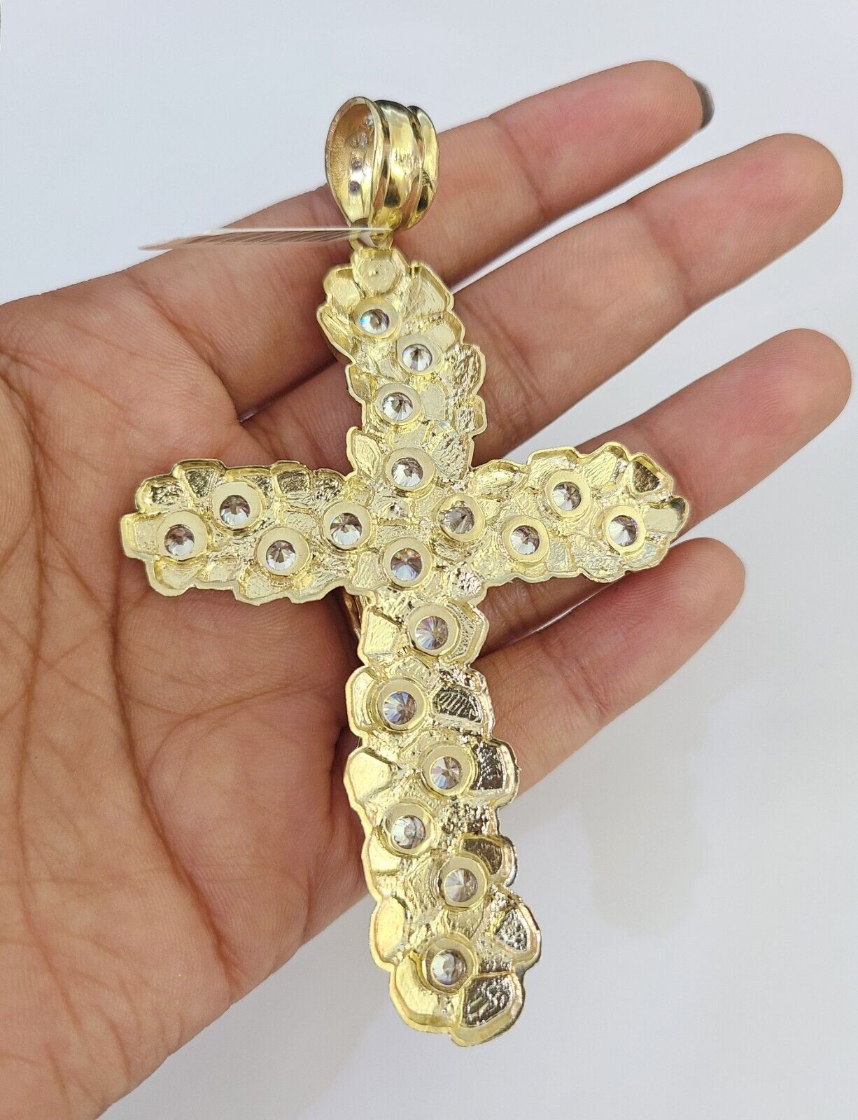 10K Franco Chain Jesus Cross Pendant Charm Necklace 20"-26" 5mm Gold Yellow SET