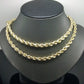 10k Yellow Gold Rope Chain 6mm 18"-26" Inch Real Gold 10kt All Sizes