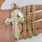 10K Miami Cuban Link Chain Jesus Cross Pendent Charm 6mm 20"-30" Necklace
