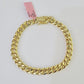 Real 14K Miami Cuban Bracelet Yellow Gold Box Clasp 8" Inch 7mm Link Hollow