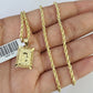 10k Gold Initial D Charm Rope Chain 16"-26" 2.5mm SET Necklace Alphabet Pendant