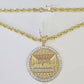 Real 10k Rope Chain Last Supper Charm Set 6mm 18"-26" Inch Necklace Yellow Gold