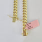 Real 14K Miami Cuban Link Chain Necklace Yellow Gold 24 inch 8mm Mens Hollow