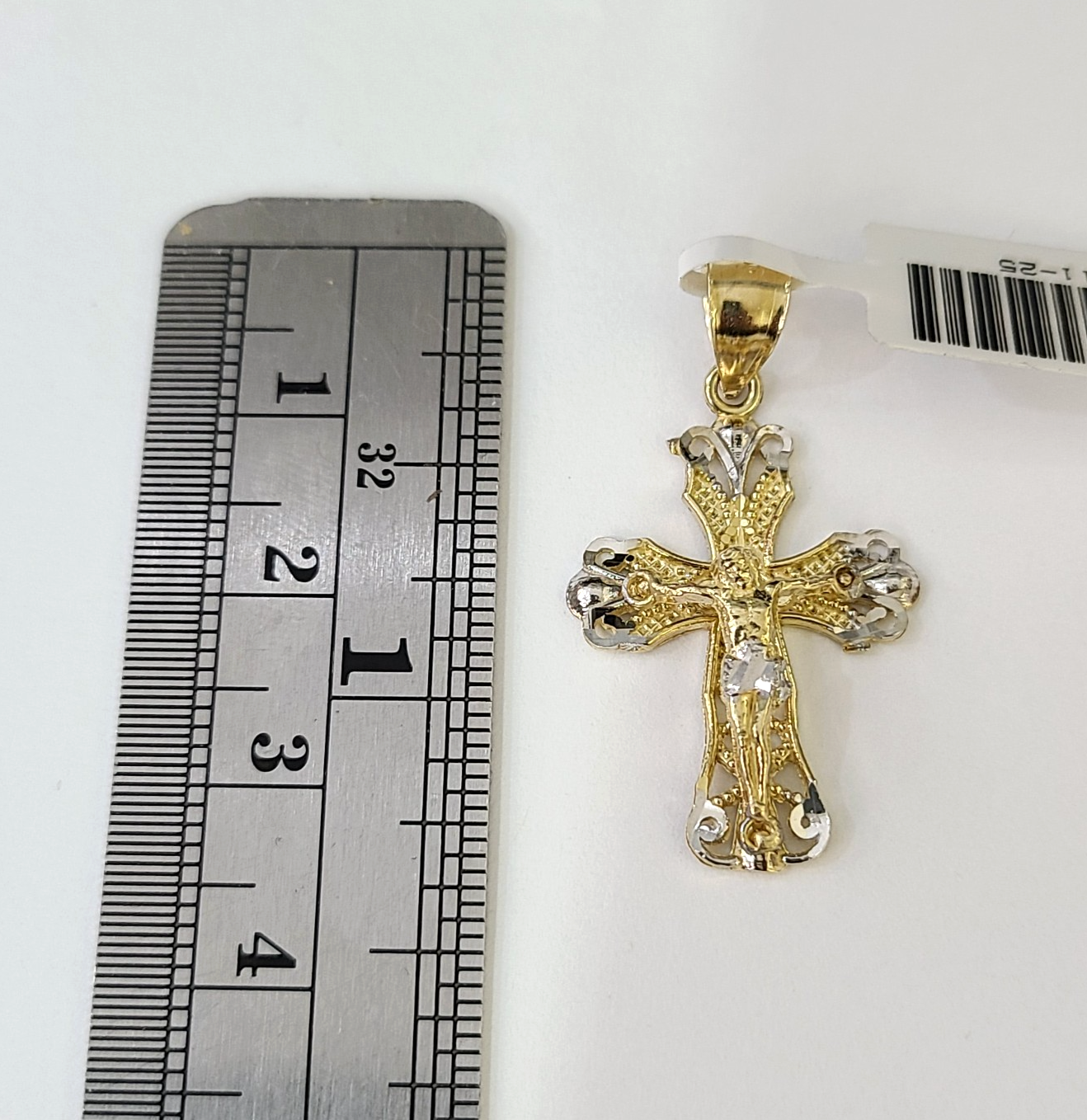 10k Gold Chain Miami Cuban Jesus Cross Charm Pendant Set 4mm 18"-28" Necklace