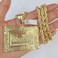 Real 10k Solid Rope Chain Last Supper Charm Set 6mm 20"-30" Inch Necklace Gold