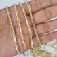 Real 10k Milano Rope Chain Necklace Yellow Gold 3mm 18" 20" 22" 24" Genuine