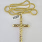 10K Franco Chain Jesus INRI Cross Pendant Charm Necklace 20"-28" 4mm Gold Yellow