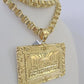 10k Gold Byzantine Necklace Last Supper Charm 20-30 inches 9mm REAL SET Chain