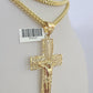 10K Franco Chain Jesus Crucifix Cross Pendant Charm Necklace 20"-28" 4mm Gold