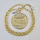 Real 10k Solid Rope Chain Last Supper Charm Set 6mm 20"-30" Inch Necklace Gold