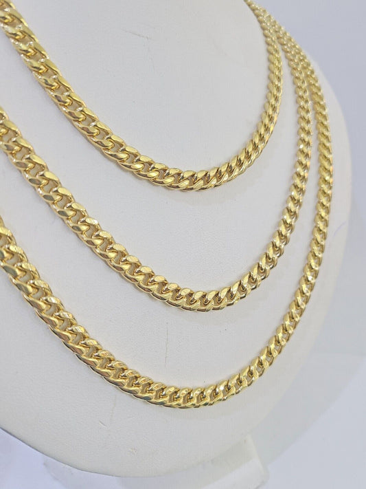 14k 6mm Miami Cuban Link Chain Yellow Gold Necklace 18"-26" Inches Real