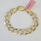 14K Gold Bracelet Cuban Curb Link Diamond Cut 11mm 7" Inch REAL Gold
