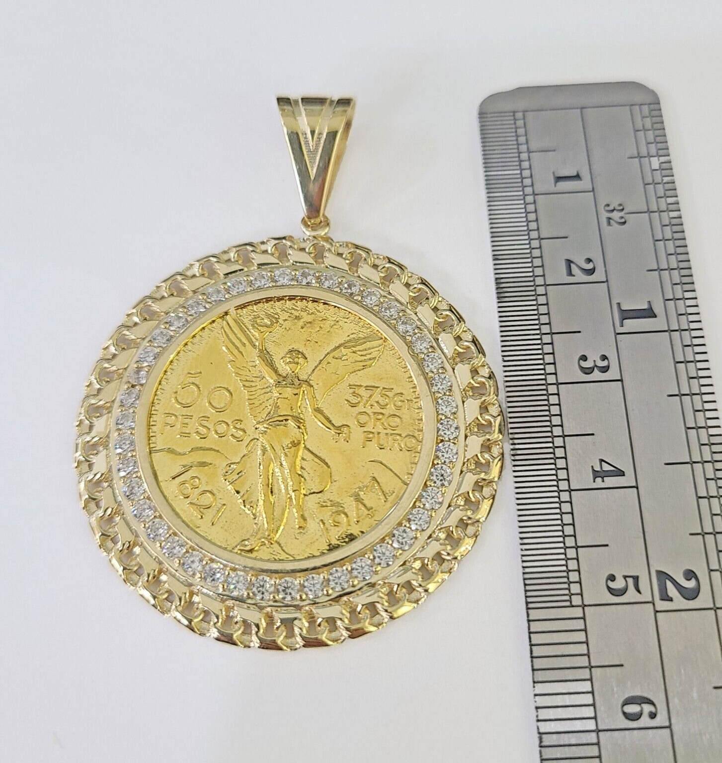 10k Centenario Coin Charm Yellow Gold 50 Pesos 1947 Mexico/Mexican Coin