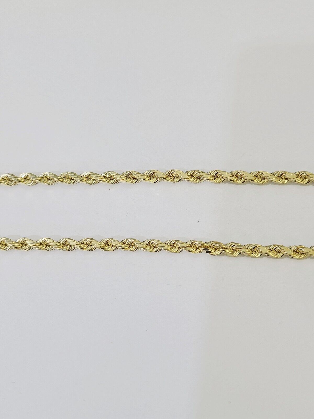 Real 10k Yellow Gold Rope Chain Head Charm Set 4mm 18"-26"Inch Necklace