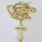 10k Milano Rope Chain Jesus Cross Charm Necklace SET 5mm 18"-28" Pendant