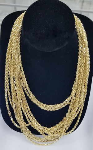 10k Yellow Gold Rope Chain 4mm 18"-26" Inch Real Gold 10kt All Sizes