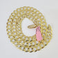 14k Solid Cuban Curb Link Chain 8mm 22 inch Yellow Gold Real Necklace