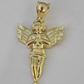 10K Real Praying Hands Charm Pendant Yellow Gold 1.5" Genuine